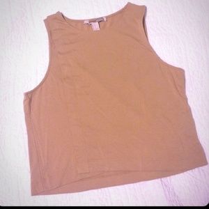 Charlotte Russell american apparel tan crop top s